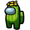 Among Us Green Cucumber Character