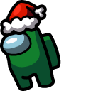 Among Us Green Impostor in Santa Hat