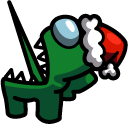 Among Us Green Impostor in Santa Hat