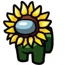 Among Us Green Sunflower Character