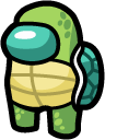Among Us Green Turtle Character