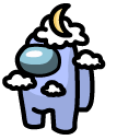 Among Us Moon Character In the White Clouds