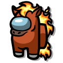 Among Us New Year Fire Horse Brown Character