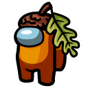 Among Us Orange Acorn Character