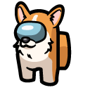 Among Us Orange Corgi Character