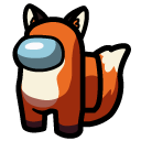Among Us Orange Fox Character