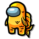 Among Us Orange Goldfish Character
