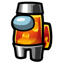 Among Us Orange Lava Lamp Character
