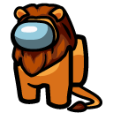 Among Us Orange Lion Character