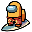Among Us Orange Surfer Character