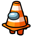 Among Us Orange Traffic Cone Character