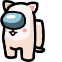 Among Us Peach Cat White Character