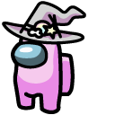 Among Us Pink Beautiful Halloween Witch Character