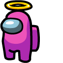 Among Us Pink Character in Angel Halo