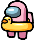 Among Us Pink Character with Swim Ring Duck