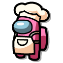 Among Us Pink Chef Character