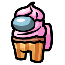 Among Us Pink Cupcake Character