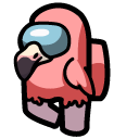 Among Us Pink Flamingo Character