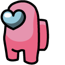 Among Us Pink Heart Character