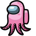 Among Us Pink Octopus Character