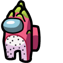 Among Us Pink Pitahaya Dragon Fruit Character