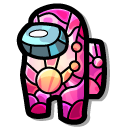Among Us Pink Stained Glass Character