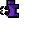 Among Us Pixel Purple Character in Sheriff Hat and Dead Body