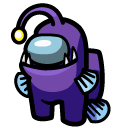 Among Us Purple Anglerfish Character