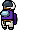 Among Us Purple Character in Astronaut Outfit
