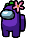 Among Us Purple Character in Flower Hat