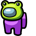Among Us Purple Character in Frog Hat