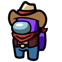 Among Us Purple Cowboy Character