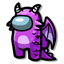 Among Us Purple Dragon Character