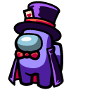 Among Us Purple Magician Character