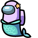 Among Us Purple Mermaid Character