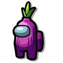 Among Us Purple Red Onion Character
