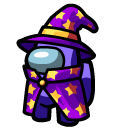 Among Us Purple Wizard Character