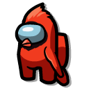 Among Us Red Cardinal Bird Character