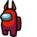Among Us Red Character Devils Horns