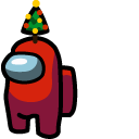 Among Us Red Character in Christmas Tree Hat