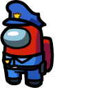 Among Us Red Character in Police Outfit