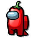 Among Us Red Chili Pepper Character