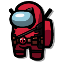 Among Us Red Deadpool Character