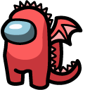 Among Us Red Flying Dragon Character