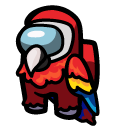 Among Us Red Parrot Character