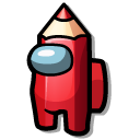 Among Us Red Pencil Character