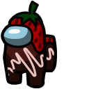 Among Us Red Strawberries in Chocolate Character
