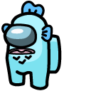 Among Us Sanrio Hangyodon Teal Character