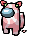 Among Us Strawberry Cow Pink Character