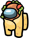 Among Us Vegetarian Burrito Orange Character